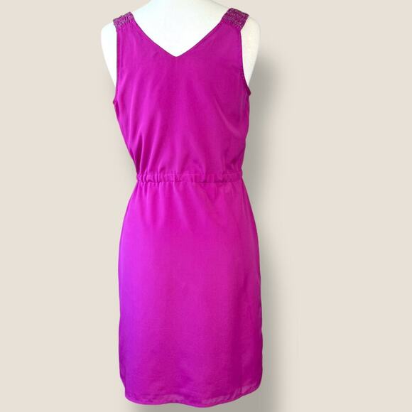 Banana Republic Sleeveless Cross Wrap Tie Waist Ruffles Sheath Dress Size 0 Pink - Picture 2 of 12